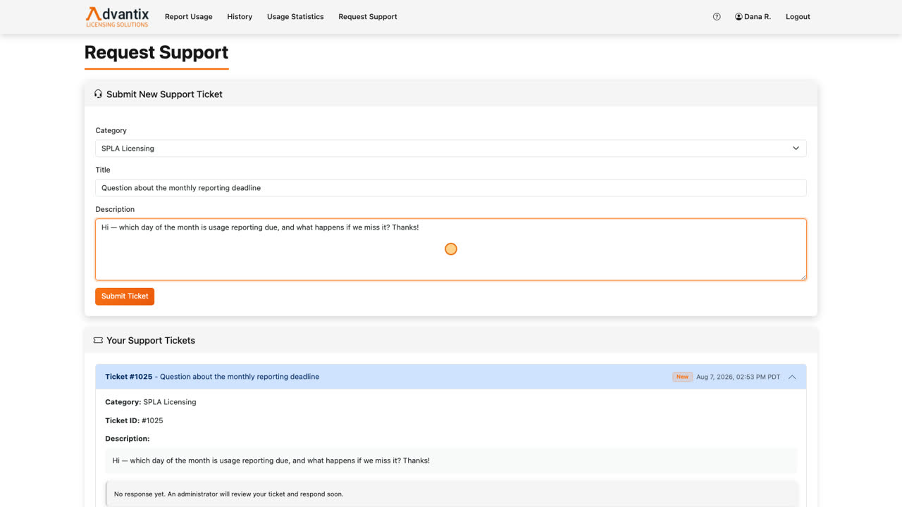 Give the ticket a short, descriptive title, then explain your question in the details box — the more context you provide, the faster the team can help.